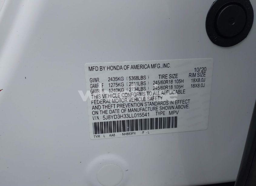 Photo 9 of 2020 Acura Mdx STANDARD (VIN 5J8YD3H33LL015541)