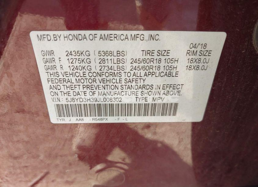 Photo 9 of 2018 Acura Mdx (VIN 5J8YD3H39JL008302)