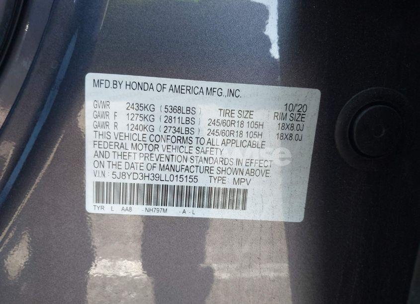 Photo 9 of 2020 Acura Mdx STANDARD (VIN 5J8YD3H39LL015155)