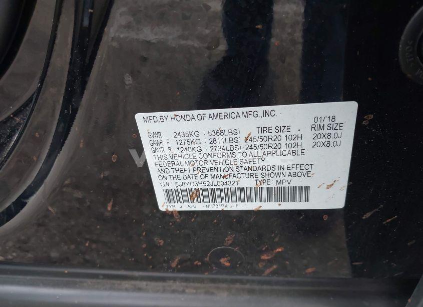 Photo 9 of 2018 Acura Mdx TECHNOLOGY PACKAGE ACURAWATCH PLUS PKG (VIN 5J8YD3H52JL004321)