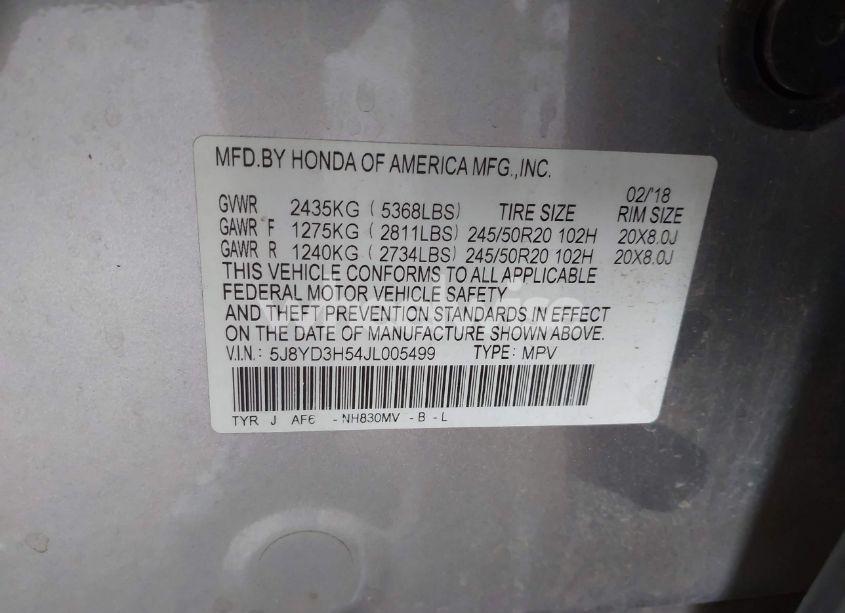 Photo 9 of 2018 Acura Mdx TECHNOLOGY PACKAGE ACURAWATCH PLUS PKG (VIN 5J8YD3H54JL005499)