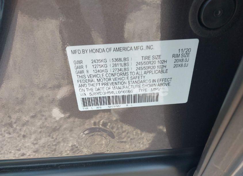 Photo 9 of 2020 Acura Mdx TECHNOLOGY PACKAGE (VIN 5J8YD3H54LL016666)