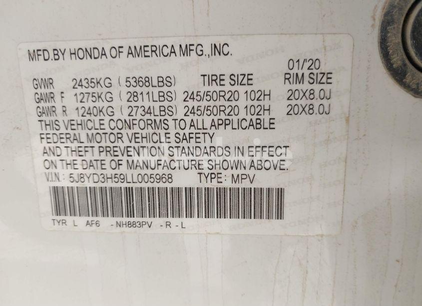 Photo 9 of 2020 Acura Mdx TECHNOLOGY PACKAGE (VIN 5J8YD3H59LL005968)
