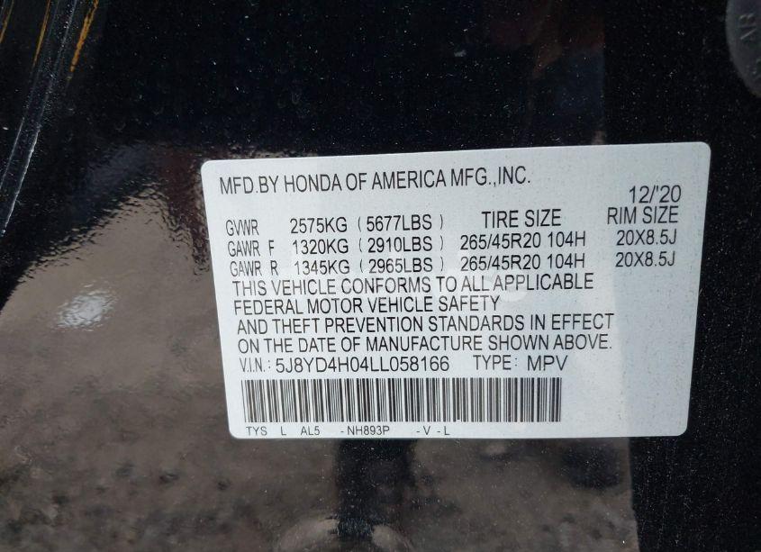 Photo 9 of 2020 Acura Mdx TECHNOLOGY A-SPEC PACKAGES (VIN 5J8YD4H04LL058166)