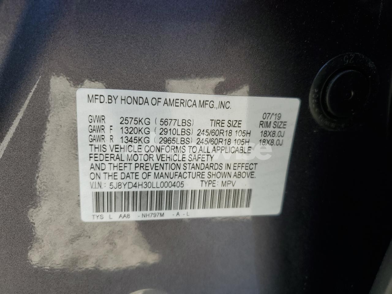 Photo 14 of 2020 ACURA MDX (VIN 5J8YD4H30LL000405)