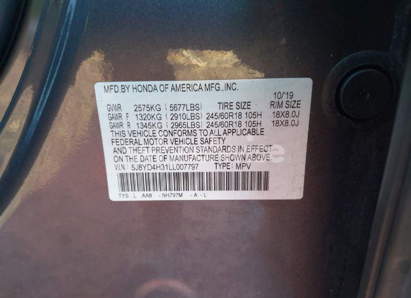 Photo 9 of 2020 Acura Mdx STANDARD (VIN 5J8YD4H31LL007797)
