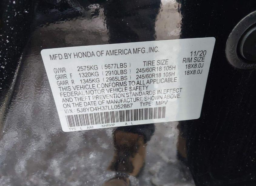 Photo 9 of 2020 Acura Mdx STANDARD (VIN 5J8YD4H37LL052887)
