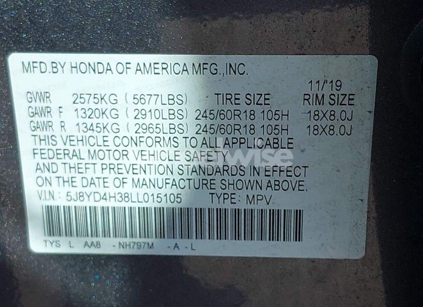 Photo 8 of 2020 Acura Mdx STANDARD (VIN 5J8YD4H38LL015105)