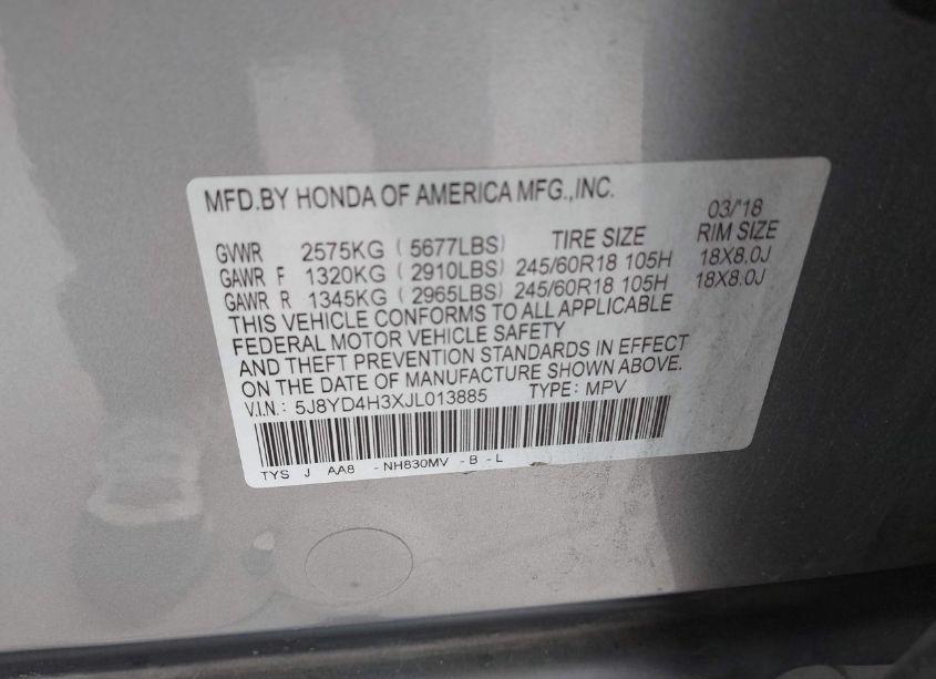 Photo 9 of 2018 Acura Mdx (VIN 5J8YD4H3XJL013885)