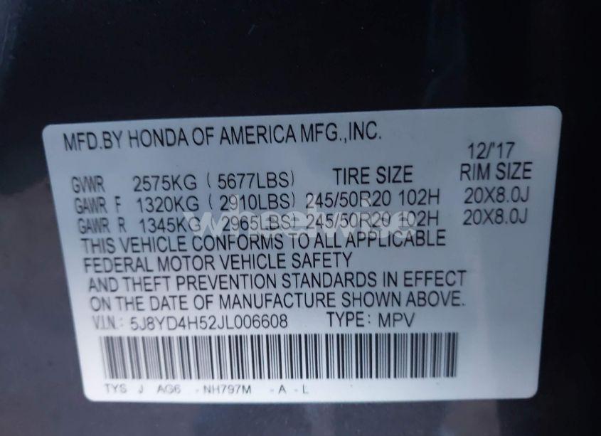 Photo 9 of 2018 Acura Mdx TECHNOLOGY PACKAGE ACURAWATCH PLUS PKG (VIN 5J8YD4H52JL006608)