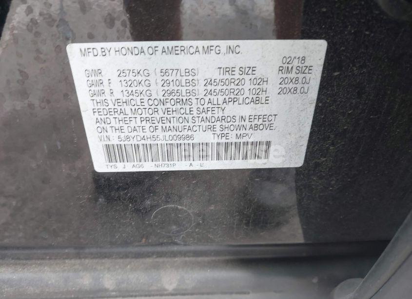 Photo 9 of 2018 Acura Mdx TECHNOLOGY PACKAGE ACURAWATCH PLUS PKG (VIN 5J8YD4H55JL009986)