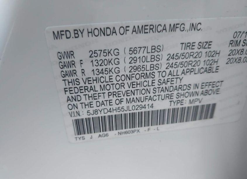 Photo 9 of 2018 Acura Mdx TECHNOLOGY PACKAGE ACURAWATCH PLUS PKG (VIN 5J8YD4H55JL029414)