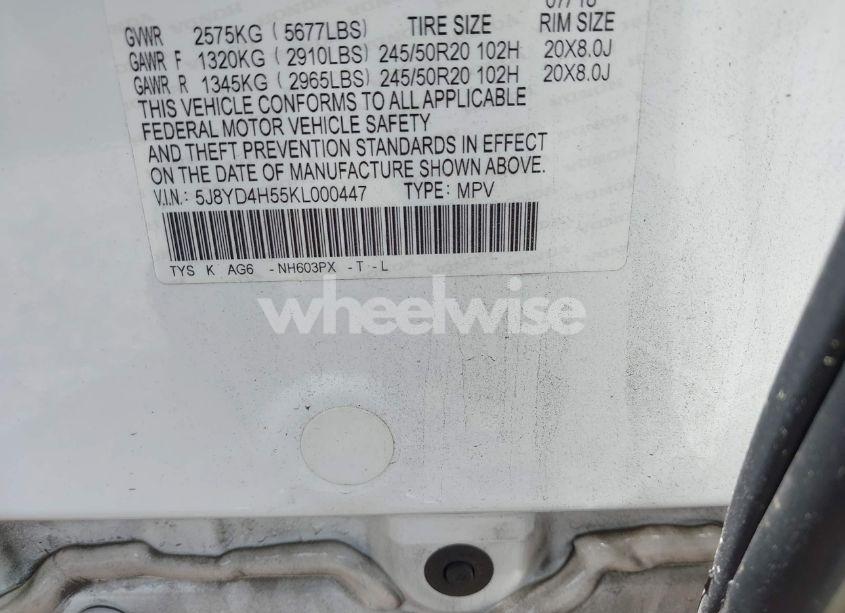Photo 9 of 2019 Acura Mdx TECH PKG (VIN 5J8YD4H55KL000447)