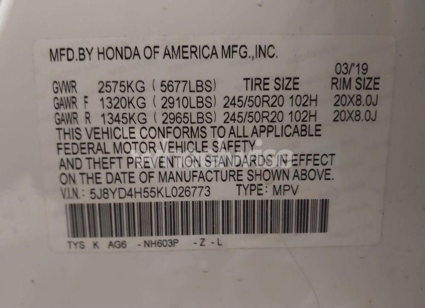 Photo 9 of 2019 Acura Mdx TECH PKG (VIN 5J8YD4H55KL026773)