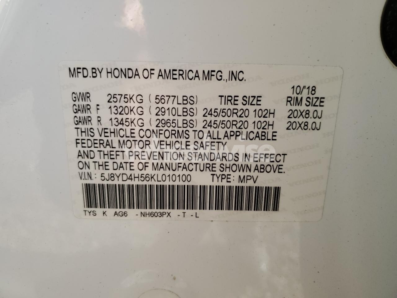Photo 13 of 2019 ACURA MDX TECHNOLOGY (VIN 5J8YD4H56KL010100)