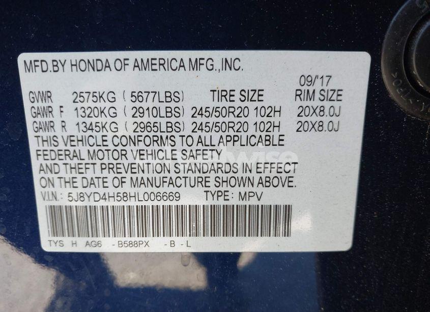 Photo 9 of 2017 Acura Mdx TECHNOLOGY PACKAGE (VIN 5J8YD4H58HL006669)