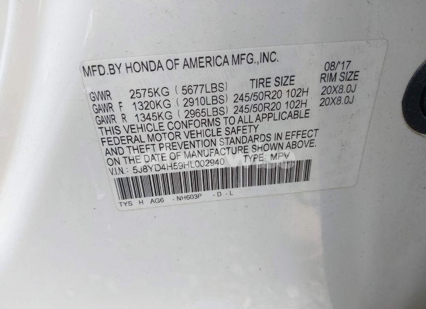 Photo 9 of 2017 Acura Mdx TECHNOLOGY PACKAGE (VIN 5J8YD4H59HL002940)