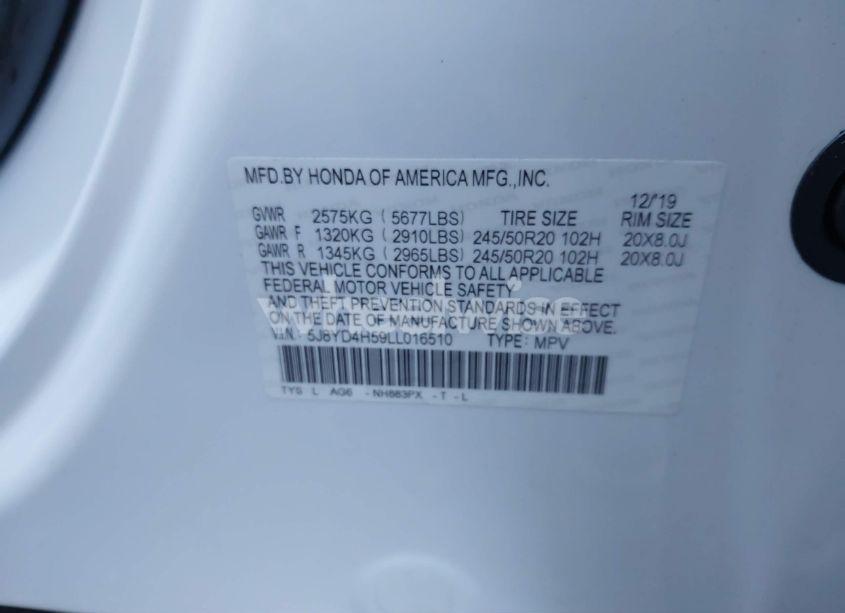 Photo 9 of 2020 Acura Mdx TECHNOLOGY PACKAGE (VIN 5J8YD4H59LL016510)