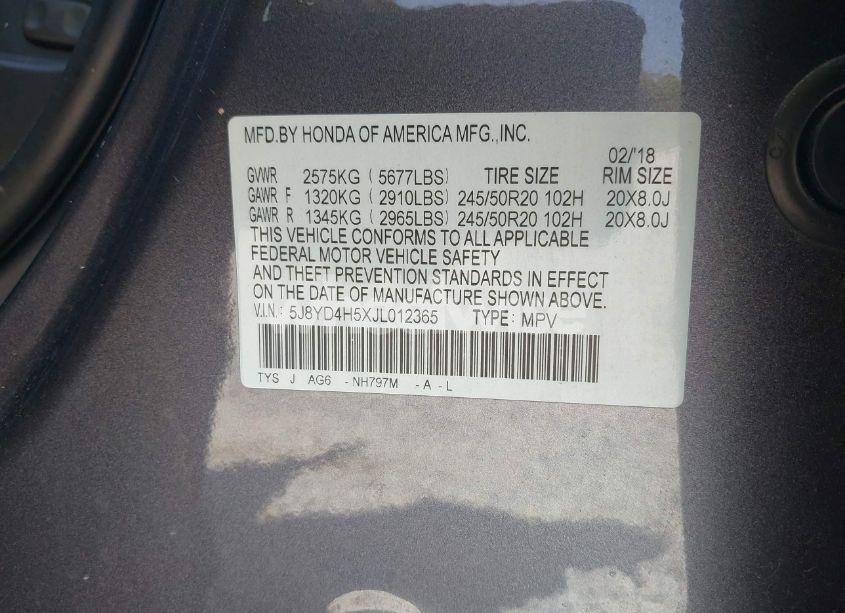 Photo 9 of 2018 Acura Mdx TECHNOLOGY PACKAGE ACURAWATCH PLUS PKG (VIN 5J8YD4H5XJL012365)