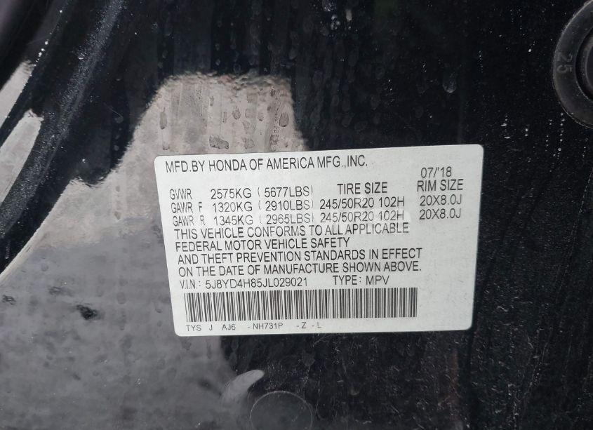 Photo 9 of 2018 Acura Mdx ADVANCE PACKAGE (VIN 5J8YD4H85JL029021)