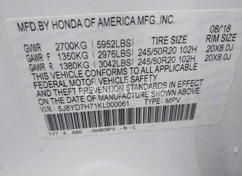 Photo 9 of 2019 Acura Mdx SPORT HYBRID ADVANCE PACKAGE (VIN 5J8YD7H71KL000061)