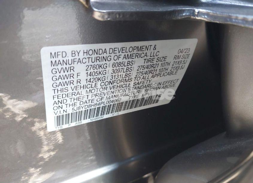 Photo 9 of 2023 Acura Mdx TYPE S W/ADVANCE PACKAGE (VIN 5J8YD8H84PL004062)
