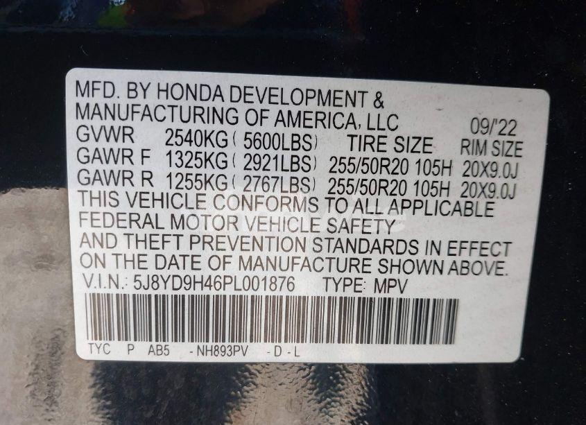 Photo 9 of 2023 Acura Mdx TECHNOLOGY PACKAGE (VIN 5J8YD9H46PL001876)