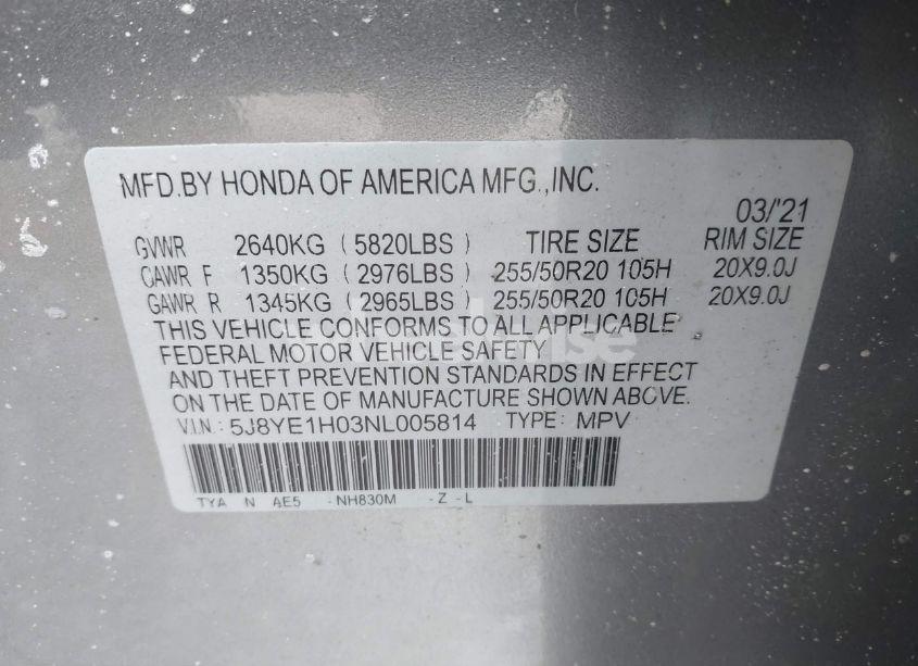Photo 9 of 2022 Acura Mdx A-SPEC PACKAGE (VIN 5J8YE1H03NL005814)