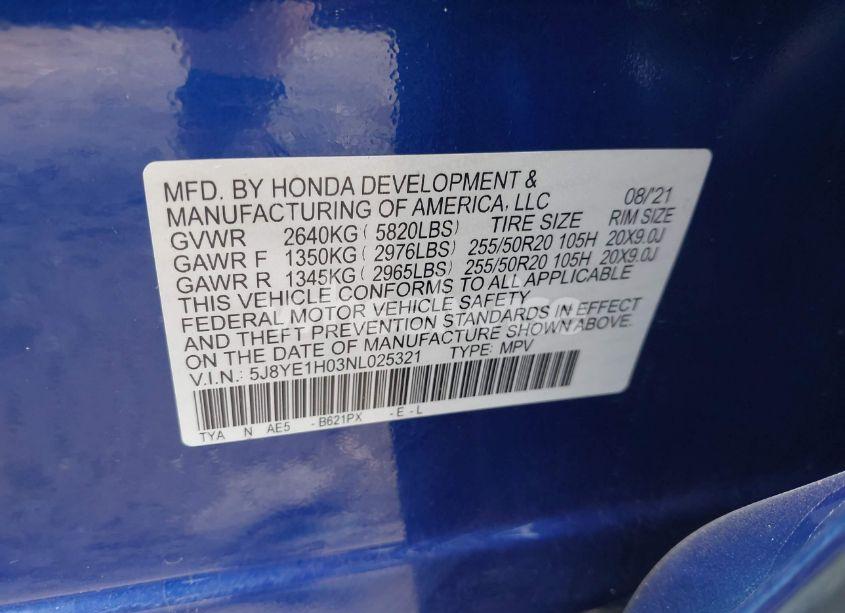 Photo 9 of 2022 Acura Mdx A-SPEC PACKAGE (VIN 5J8YE1H03NL025321)