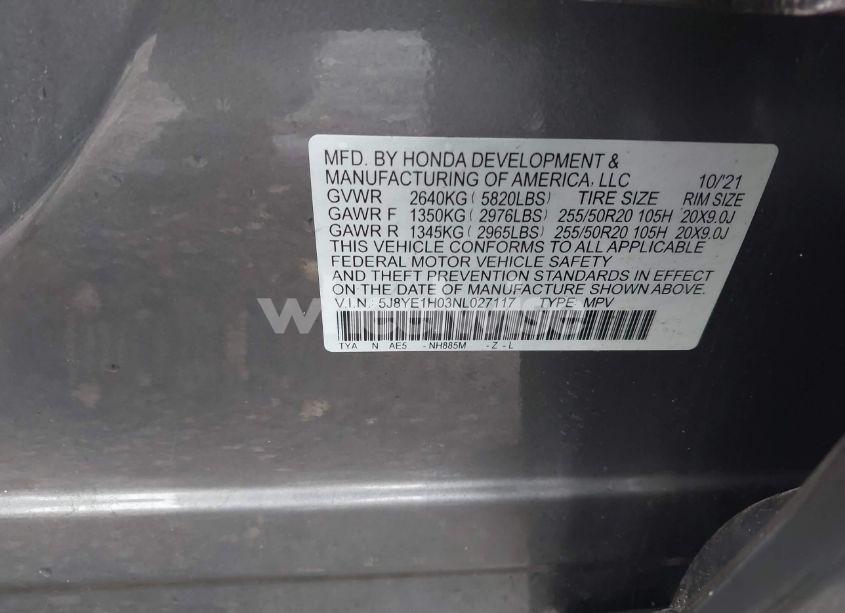 Photo 9 of 2022 Acura Mdx A-SPEC PACKAGE (VIN 5J8YE1H03NL027117)