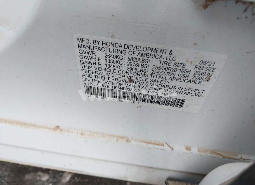 Photo 9 of 2022 Acura Mdx A-SPEC PACKAGE (VIN 5J8YE1H05NL023652)