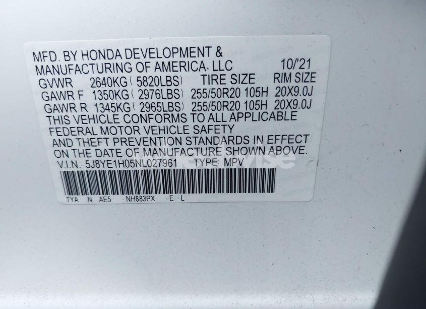 Photo 9 of 2022 Acura Mdx A-SPEC PACKAGE (VIN 5J8YE1H05NL027961)