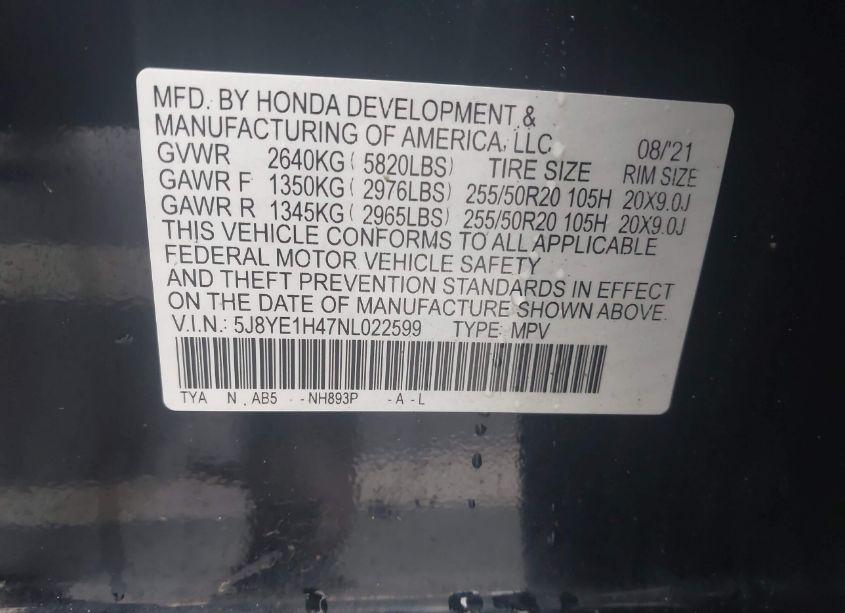 Photo 9 of 2022 Acura Mdx TECHNOLOGY PACKAGE (VIN 5J8YE1H47NL022599)
