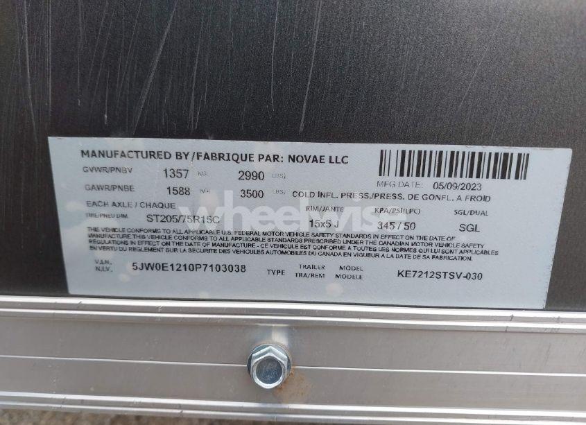 Photo 9 of 2023 Cargo Trlr N/A (VIN 5JW0E1210P7103038)