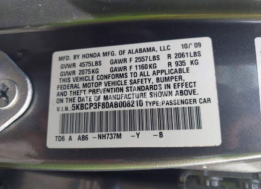 Photo 9 of 2010 Honda Accord 3.5 EX-L (VIN 5KBCP3F80AB008210)