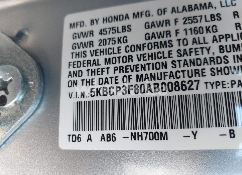 Photo 9 of 2010 Honda Accord 3.5 EX-L (VIN 5KBCP3F80AB008627)