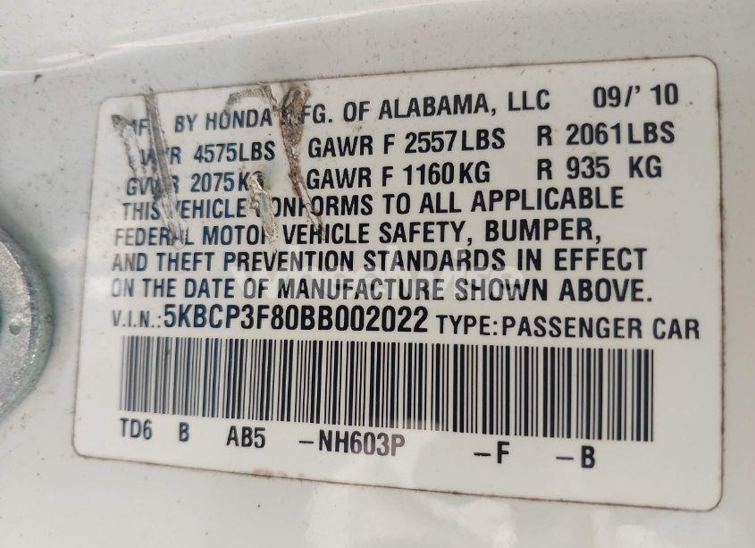 Photo 9 of 2011 Honda Accord 3.5 EX-L (VIN 5KBCP3F80BB002022)