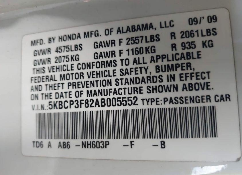 Photo 9 of 2010 Honda Accord 3.5 EX-L (VIN 5KBCP3F82AB005552)