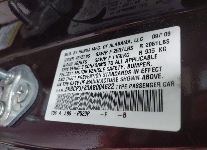 Photo 9 of 2010 Honda Accord 3.5 EX-L (VIN 5KBCP3F83AB004622)