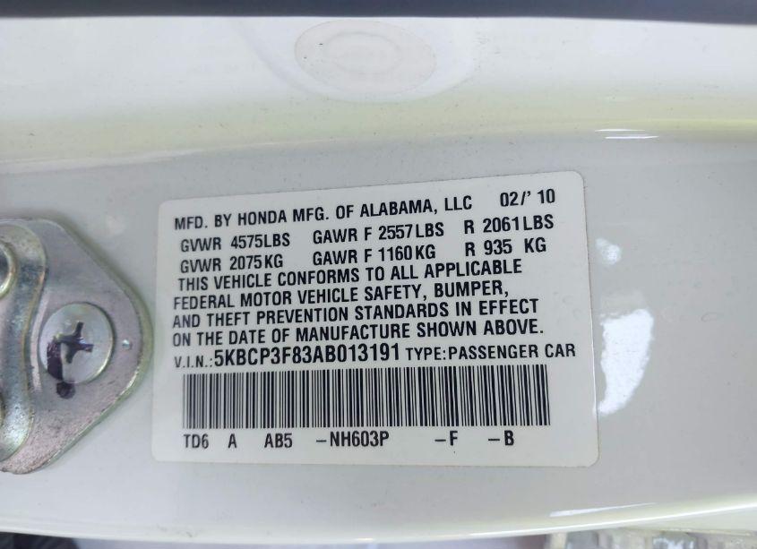 Photo 9 of 2010 Honda Accord 3.5 EX-L (VIN 5KBCP3F83AB013191)