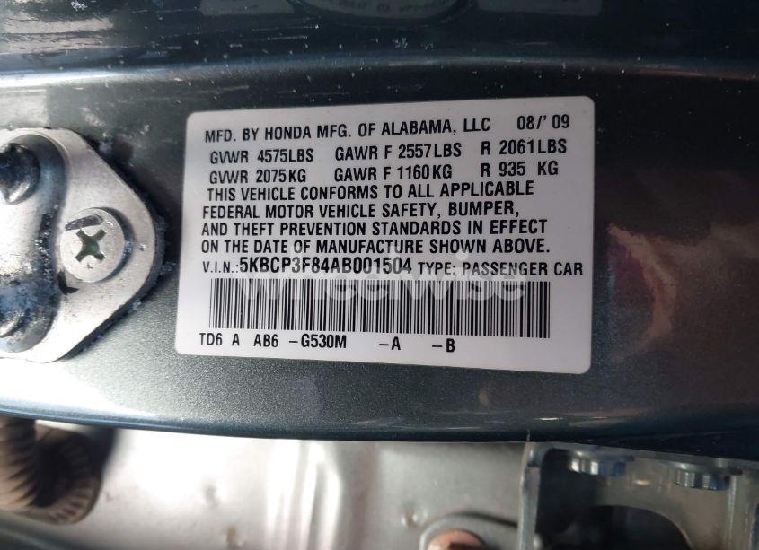Photo 9 of 2010 Honda Accord 3.5 EX-L (VIN 5KBCP3F84AB001504)