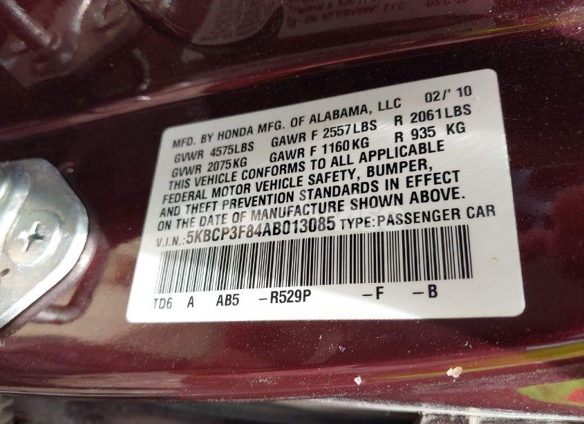 Photo 9 of 2010 Honda Accord 3.5 EX-L (VIN 5KBCP3F84AB013085)