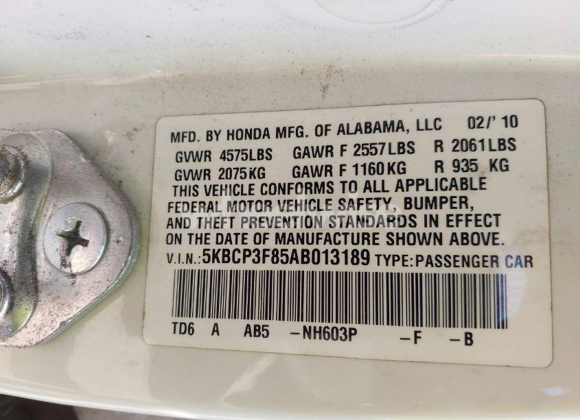 Photo 9 of 2010 Honda Accord 3.5 EX-L (VIN 5KBCP3F85AB013189)