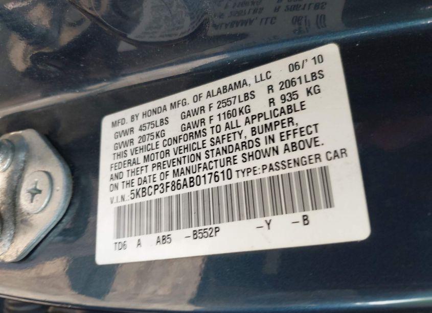 Photo 9 of 2010 Honda Accord 3.5 EX-L (VIN 5KBCP3F86AB017610)