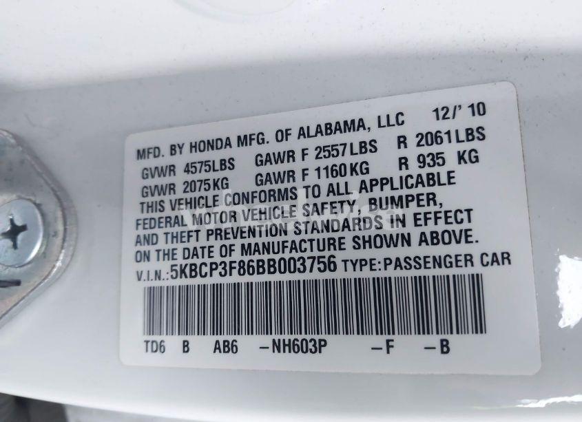Photo 9 of 2011 Honda Accord 3.5 EX-L (VIN 5KBCP3F86BB003756)