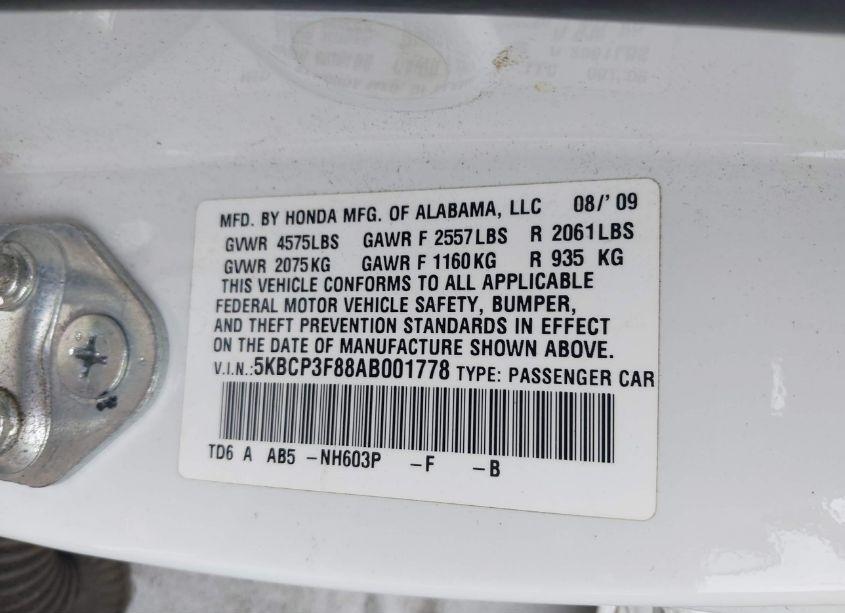 Photo 9 of 2010 Honda Accord 3.5 EX-L (VIN 5KBCP3F88AB001778)