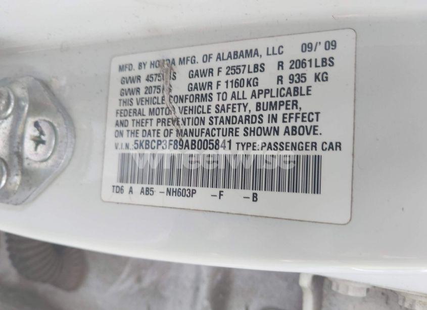 Photo 9 of 2010 Honda Accord 3.5 EX-L (VIN 5KBCP3F89AB005841)