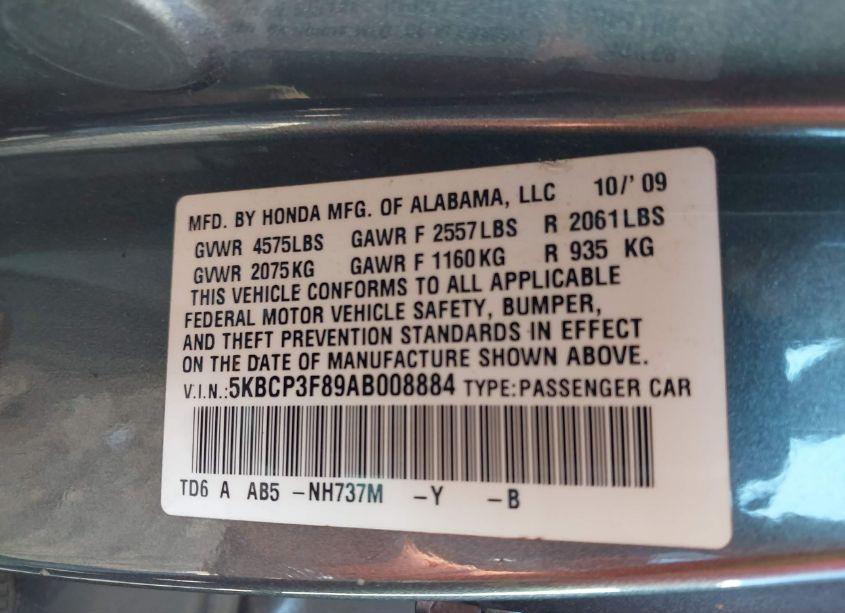 Photo 9 of 2010 Honda Accord 3.5 EX-L (VIN 5KBCP3F89AB008884)