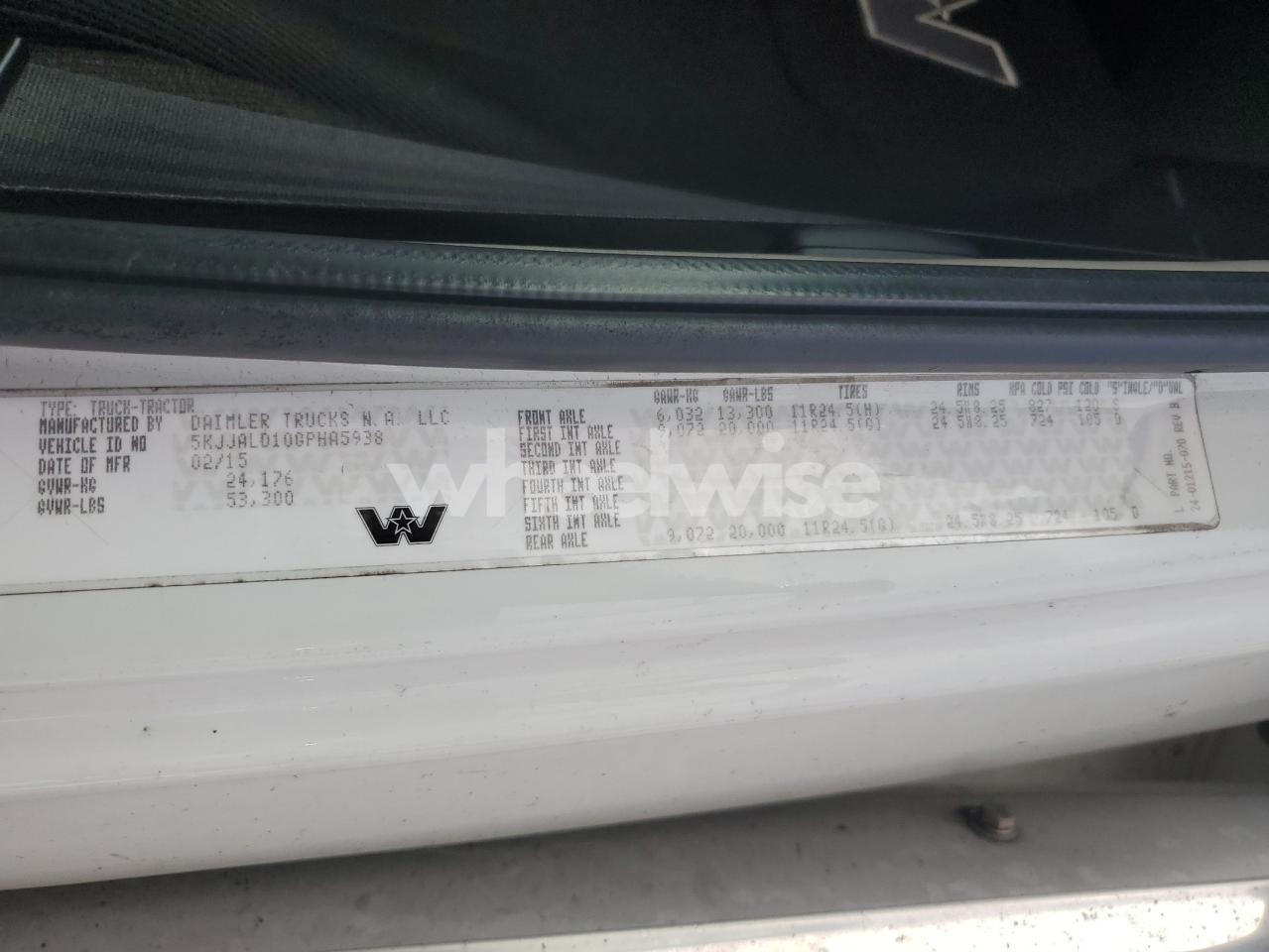 Photo 10 of 2016 WESTENSTAR CONVENTION - SEMI TRUCK (VIN 5KJJALD10GPHA5938)