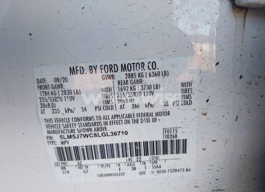 Photo 9 of 2020 Lincoln Aviator RESERVE (VIN 5LM5J7WC8LGL36710)